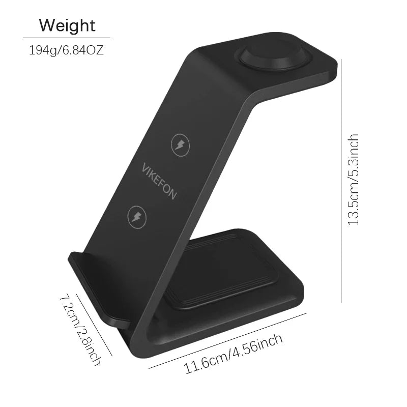 VIKEFON Wireless 3 in 1 Charger For Samsung Galaxy Ultra Watch Buds 2 Pro